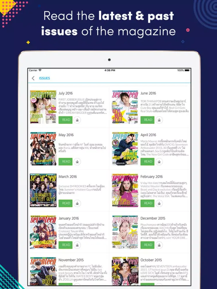Captures d'écran de Seventeen Thailand Magazine iPad 