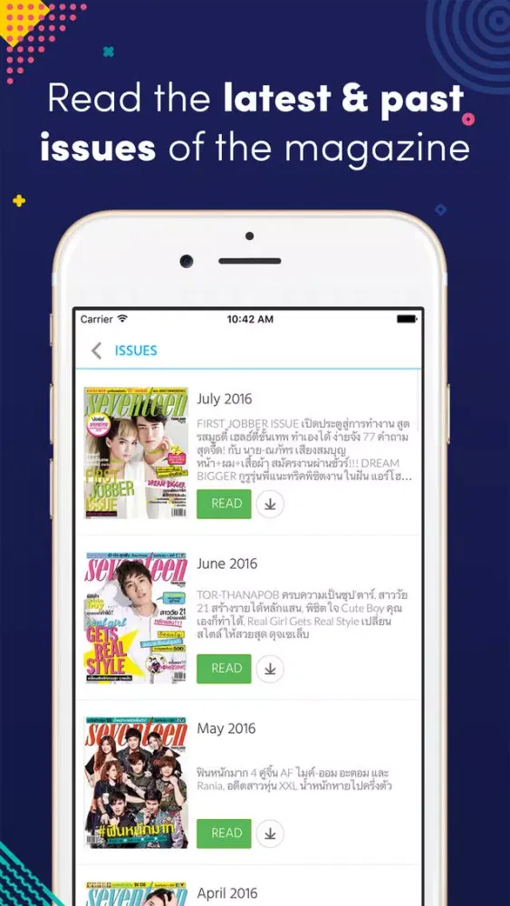 Captures d'écran de Seventeen Thailand Magazine