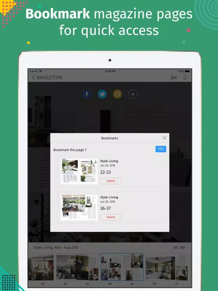 Tangkapan skrin Style: Living iPad 