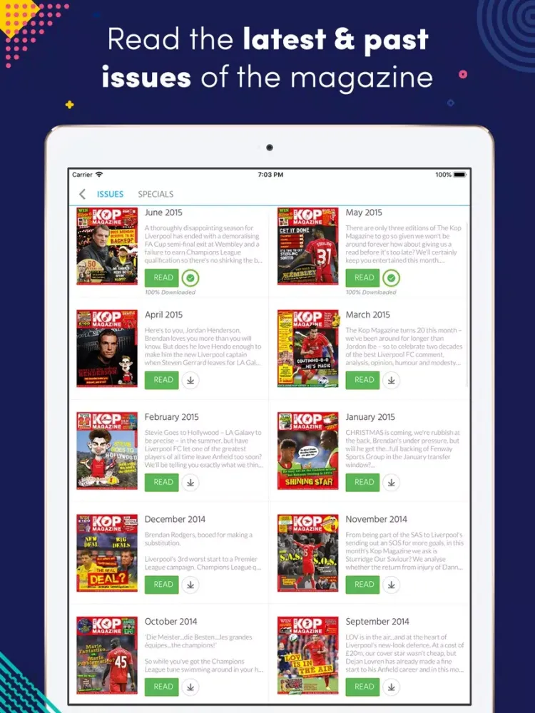 The KOP Magazine iPad  Screenshots