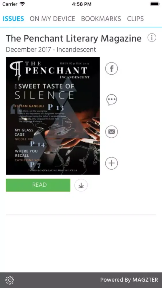 Captures d'écran de The Penchant Literary Magazine
