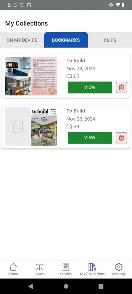 Capturas de tela do To Build