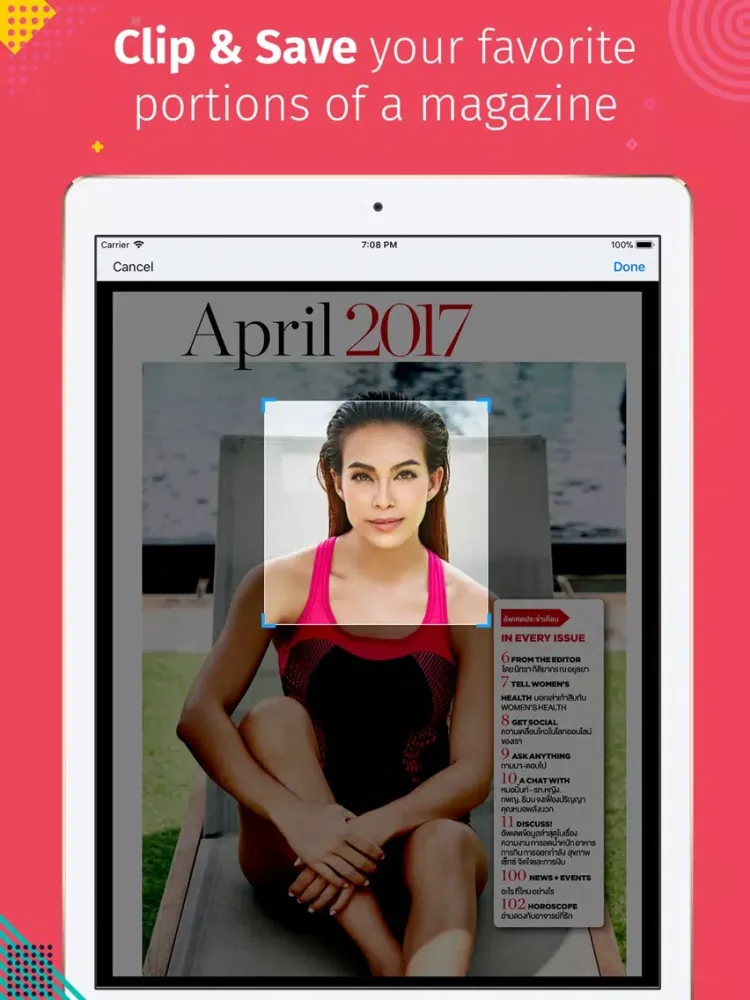 ภาพหน้าจอของ Women's Health Thailand Magazine iPad 