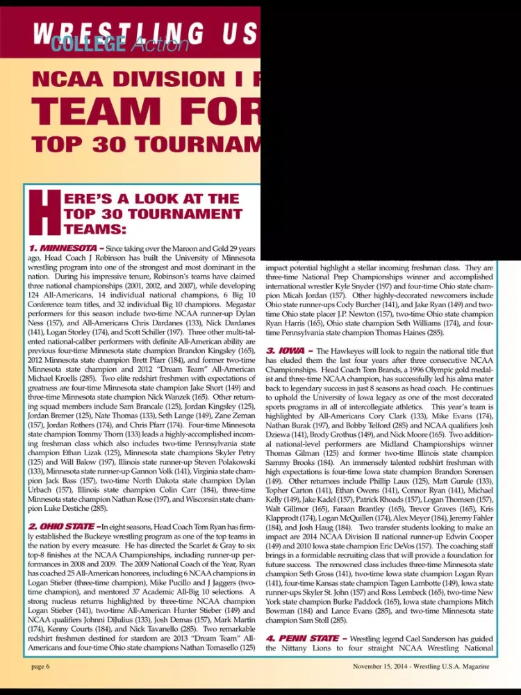 Capturas de tela do Wrestling USA Magazine iPad 