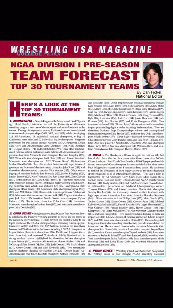 Capturas de tela do Wrestling USA Magazine