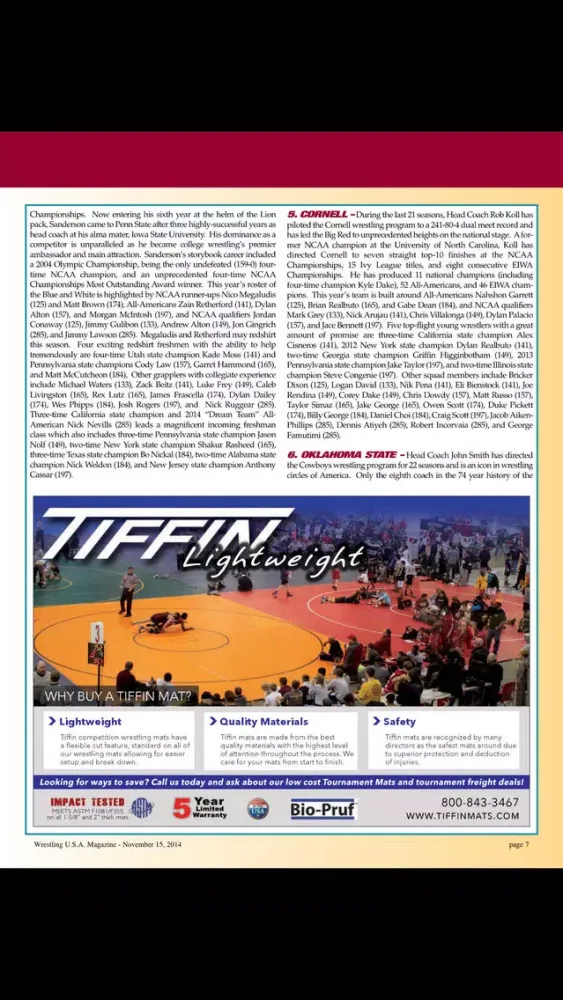 Capturas de tela do Wrestling USA Magazine