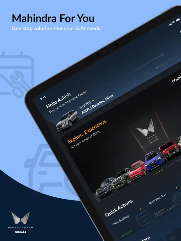 Tangkapan layar Mahindra For You iPad 