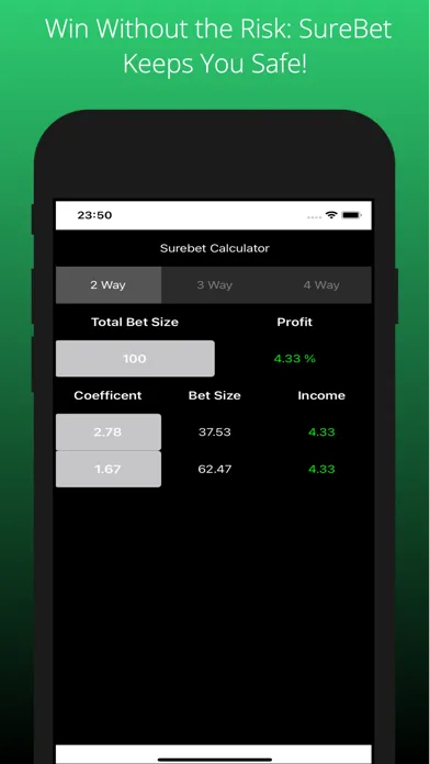 Zrzuty ekranu Surebet Calculator Plus