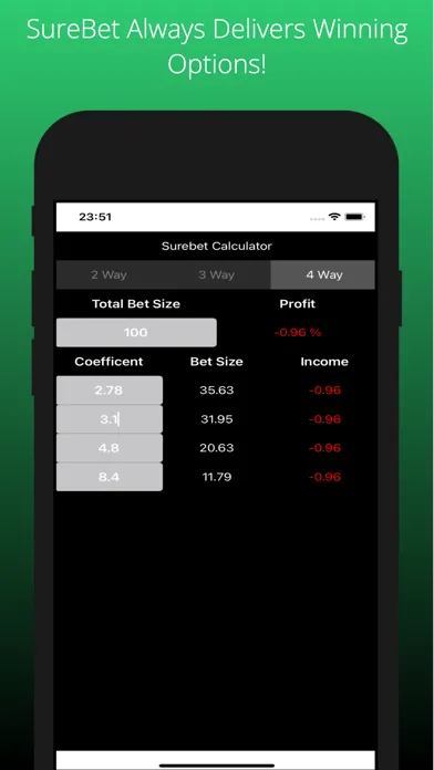 Zrzuty ekranu Surebet Calculator Plus