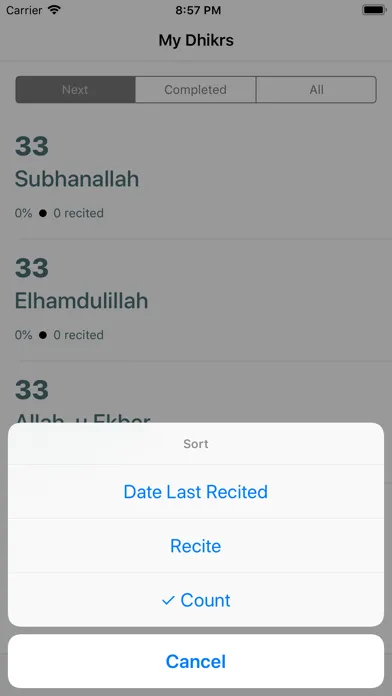 Скриншоты sufi: dhikr & tasbeeh counter
