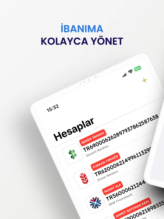 İBANIMA - Kolay İban Yönetimi iPad  Screenshots