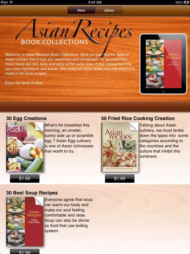 Asian Recipes Book Collections iPad  Ekran Görüntüleri