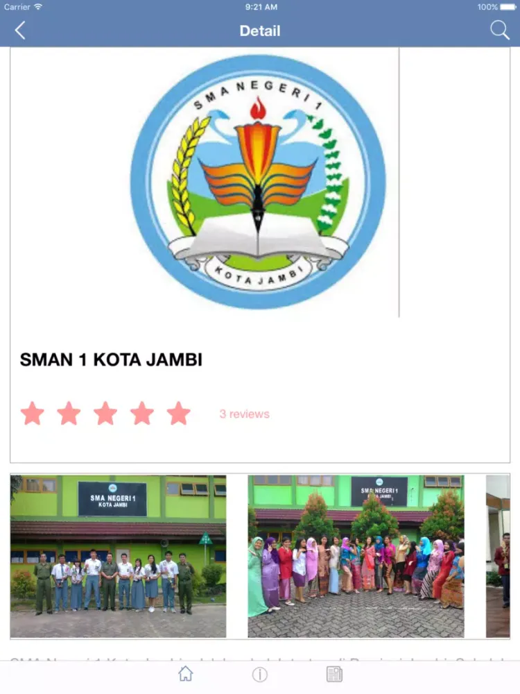 Screenshot di Direktori Sekolah iPad 