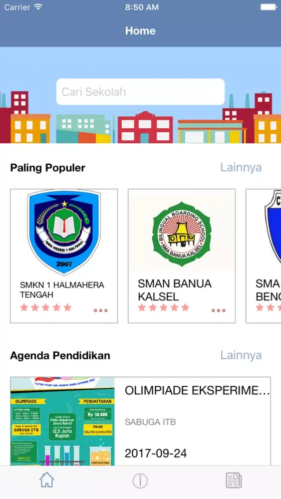 Screenshot di Direktori Sekolah