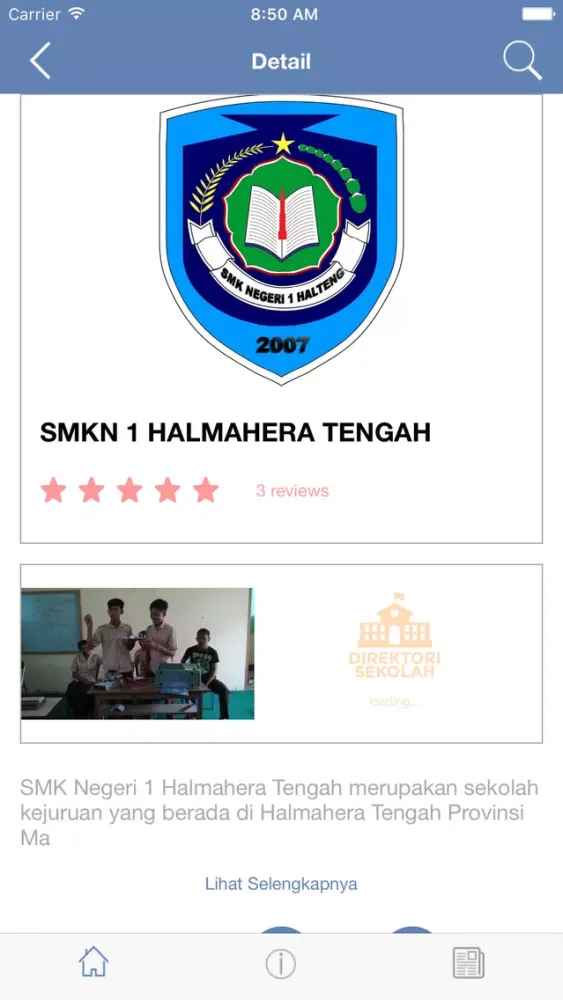 Screenshot di Direktori Sekolah