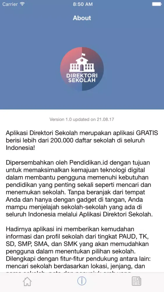 Screenshot di Direktori Sekolah