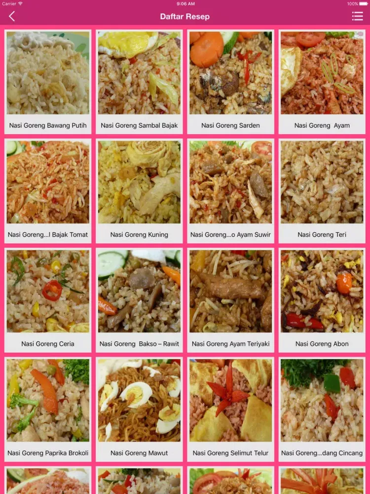 50 Resep Nasi Goreng HD iPad 應用截圖