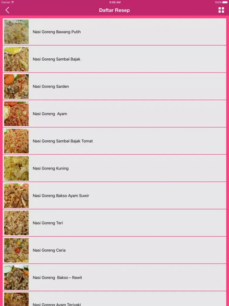 50 Resep Nasi Goreng HD iPad 應用截圖