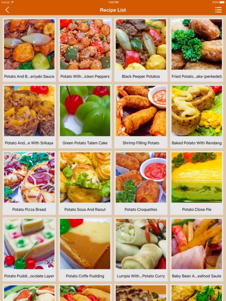 Potato Recipes Asian Creations iPad  Screenshots