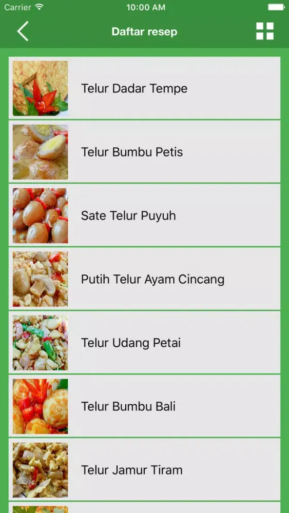Ảnh chụp màn hình của 30 Resep Telur Favorit
