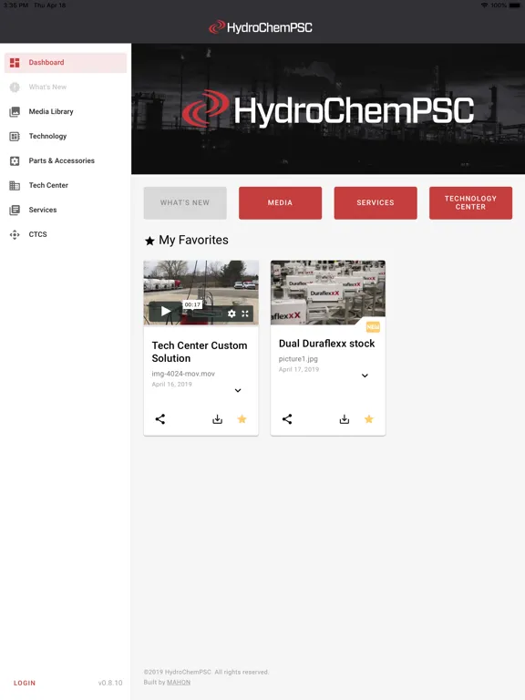 Capturas de tela do HydroChemPSC Connect iPad 