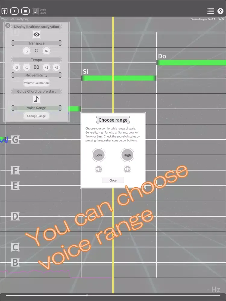 SingOnPitch - Chorubungen iPad  Screenshots