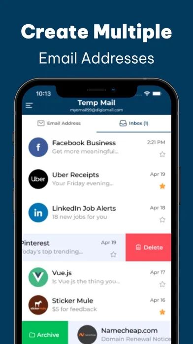 Temp Mail - Temporary Mail Box Screenshots