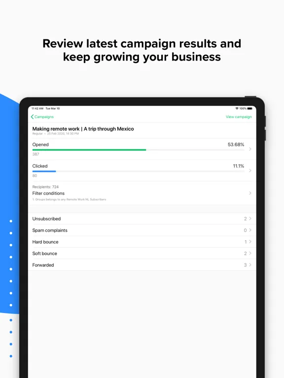 MailerLite Classic Manager iPad  سکرین شاٹس