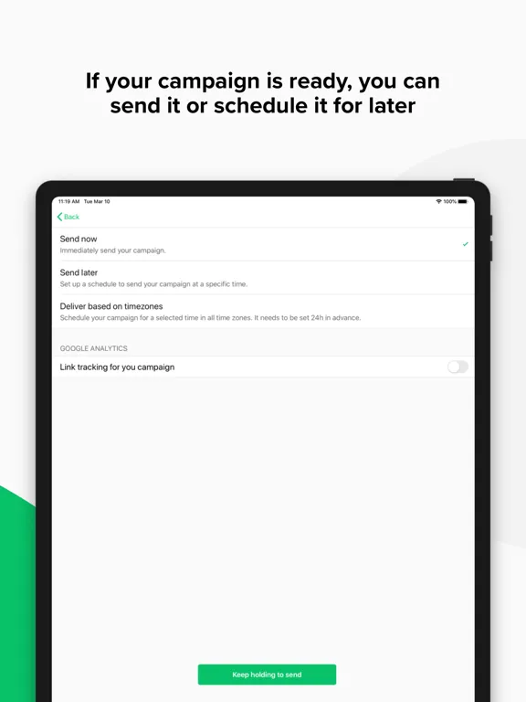MailerLite Classic Manager iPad  سکرین شاٹس