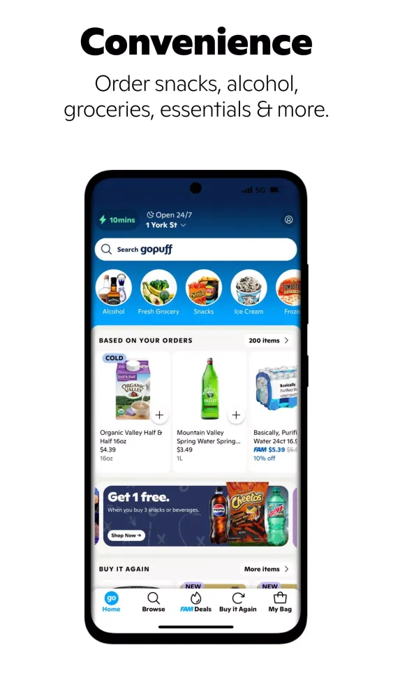 Capturas de tela do Gopuff—Alcohol & Food Delivery