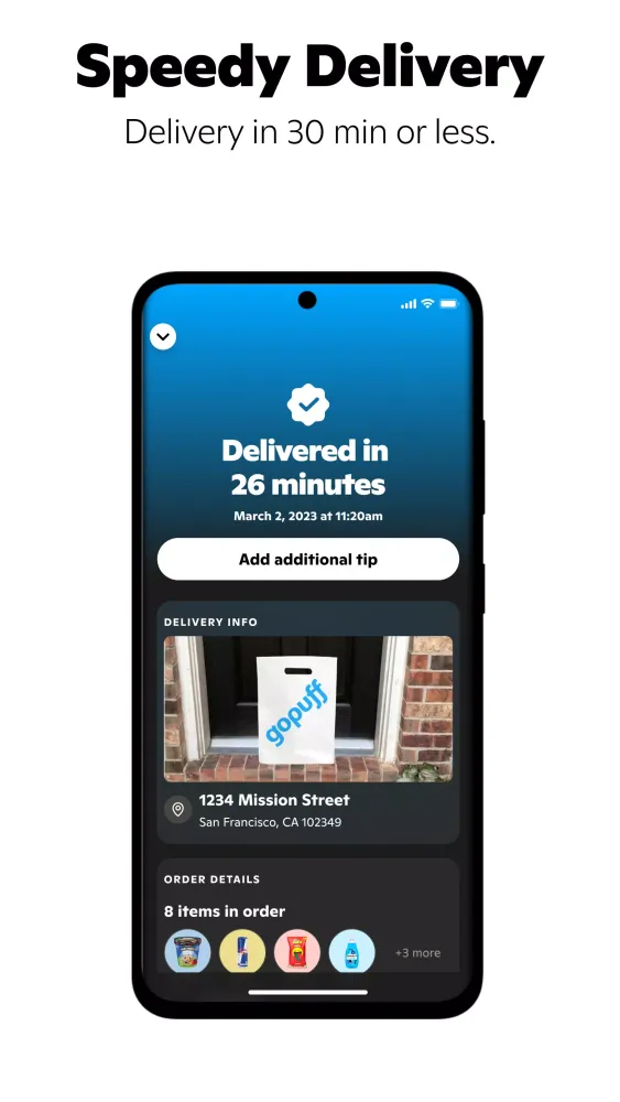 Capturas de tela do Gopuff—Alcohol & Food Delivery