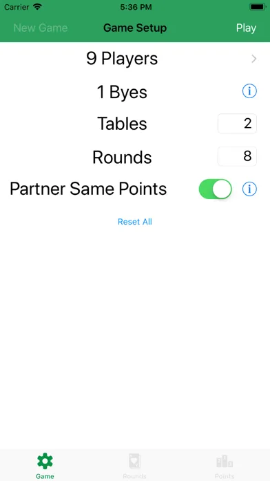 Euchre Tournament ScoreKeeper 스크린샷