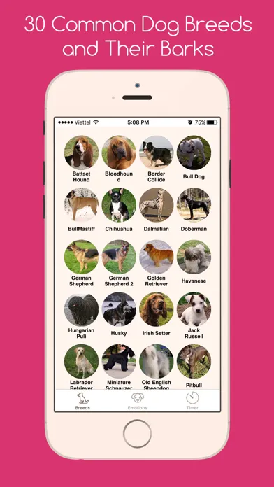 Dog Breeds: Dogs barking sounds, identification, whisperer, emotional free Screenshots