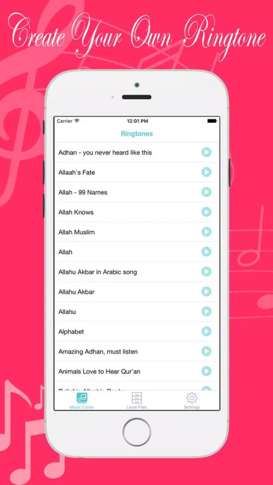 Tangkapan layar Islamic Ringtones Maker - MP3 Cutter Editor and Trimming Audio/Voice/Song Trimmer
