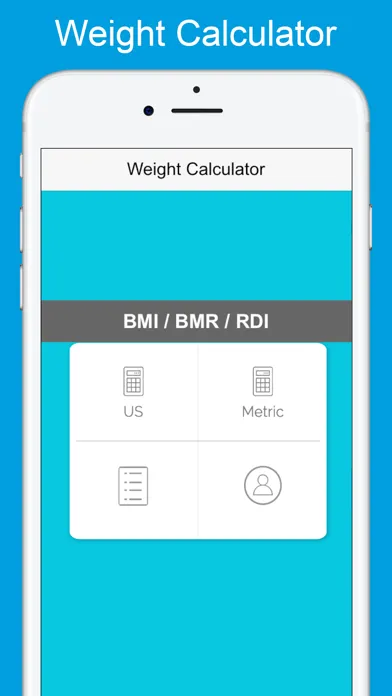 Weight Calculator BMI BMR RDI Screenshots