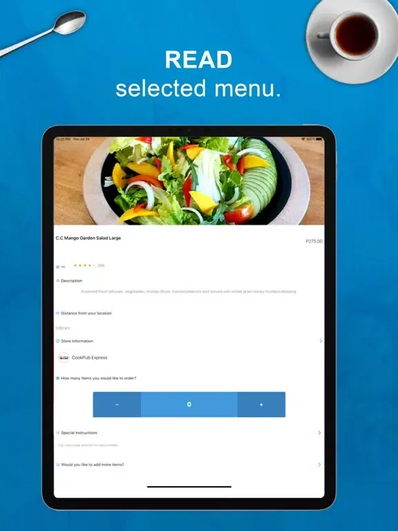 Tangkapan skrin Delivery and Pickup iPad 