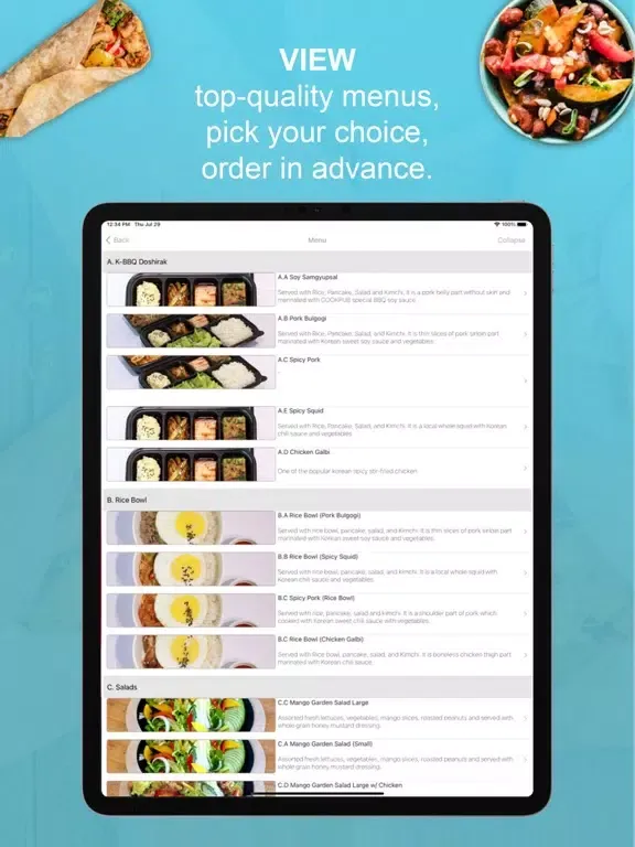 Tangkapan skrin Delivery and Pickup iPad 