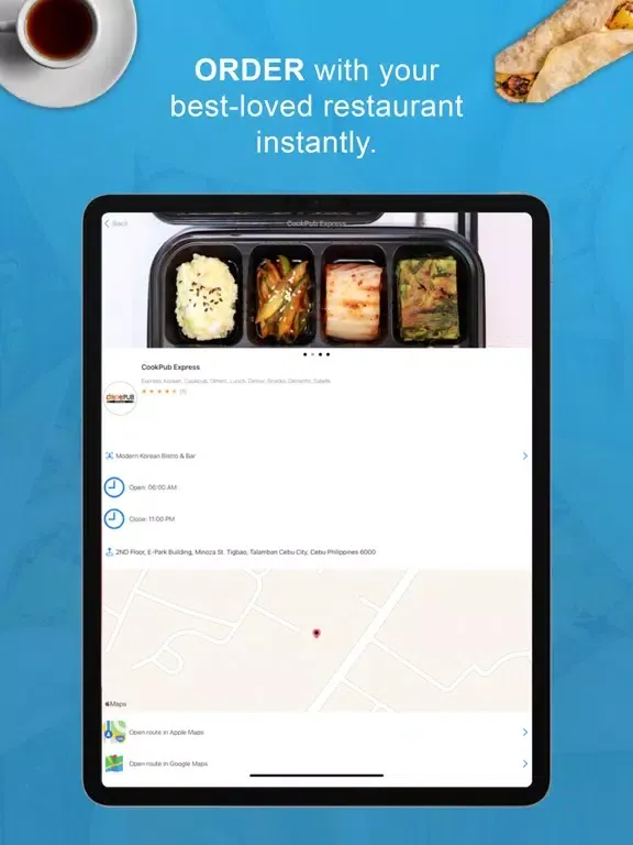 Tangkapan skrin Delivery and Pickup iPad 