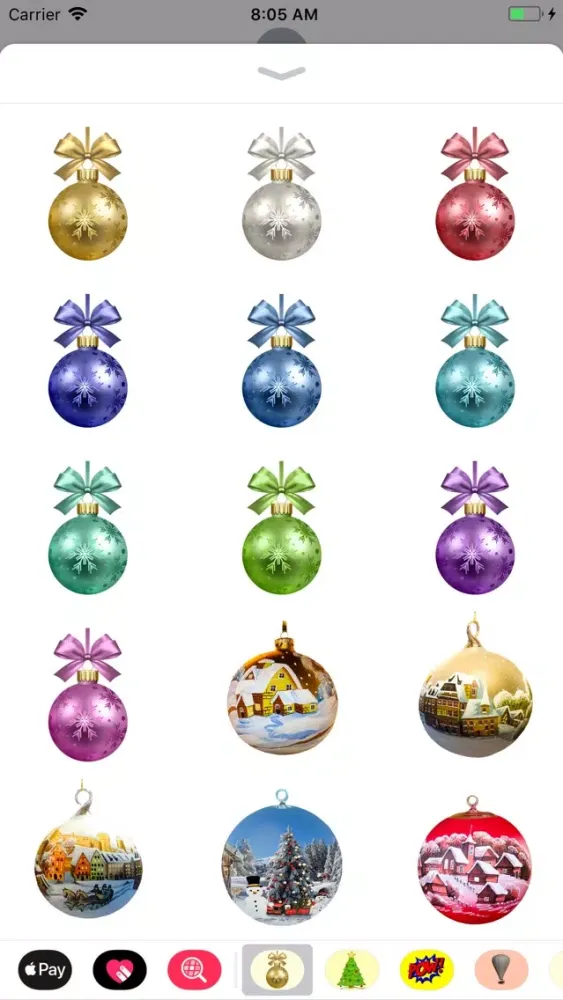ภาพหน้าจอของ Christmas Bauble Stickers