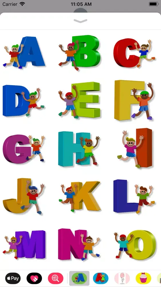 Boy Alphabet Sticker Pack سکرین شاٹس