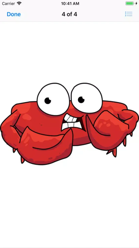 ภาพหน้าจอของ Crabby Crab Stickers