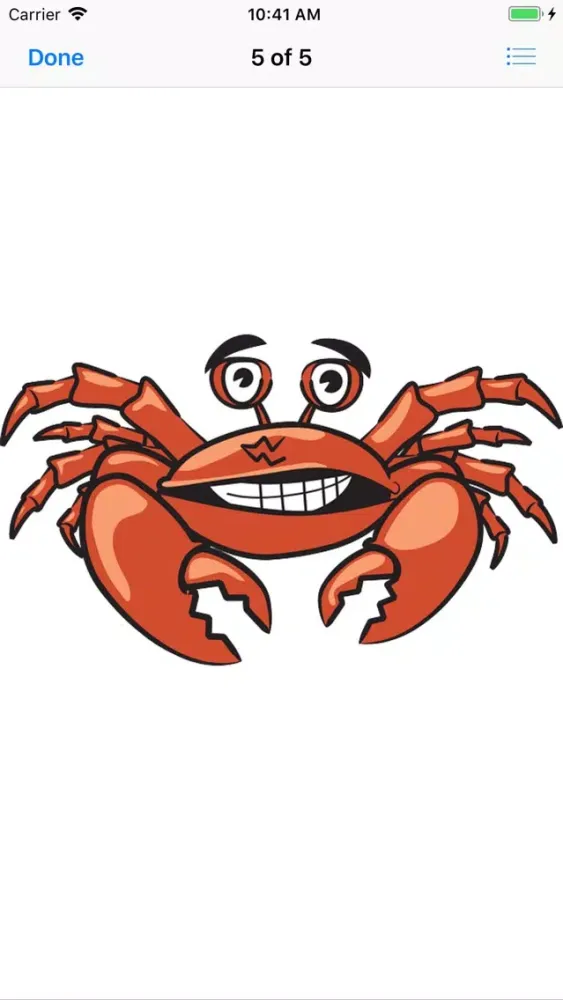 ภาพหน้าจอของ Crabby Crab Stickers