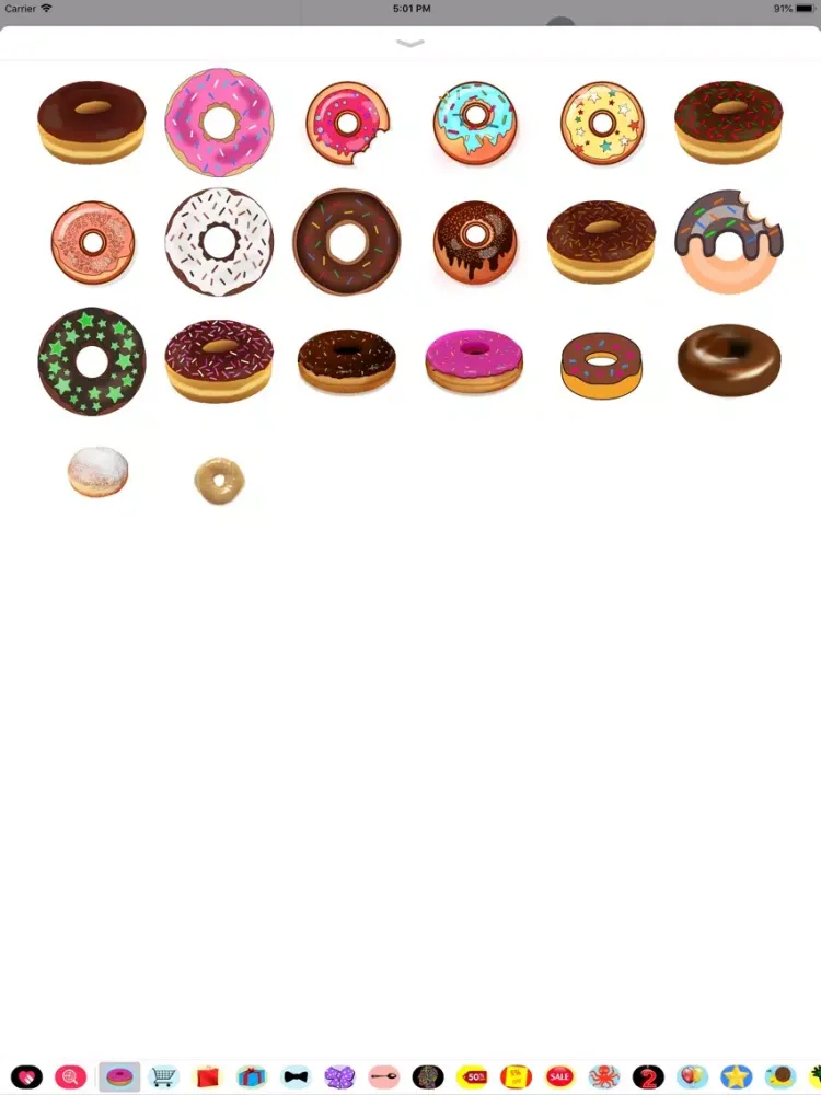 Capturas de tela do Decadent Donut Stickers iPad 