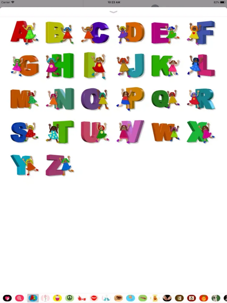 Girl Alphabet Sticker Pack iPad  Screenshots