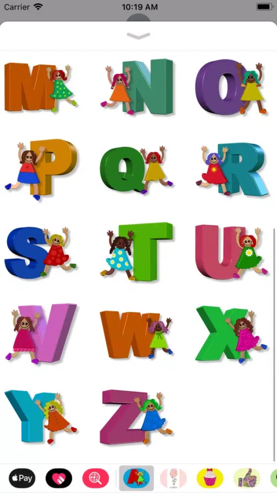 Girl Alphabet Sticker Pack Screenshots