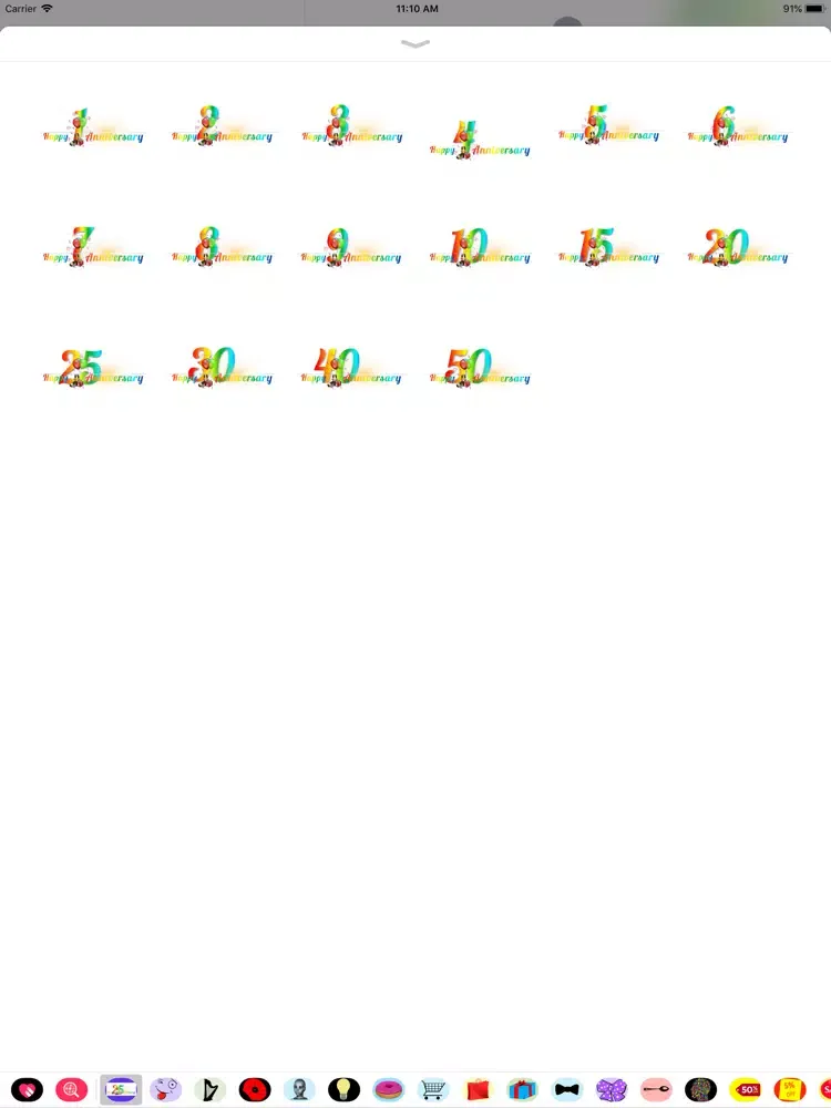 Ảnh chụp màn hình của My Happy Anniversary Stickers iPad 