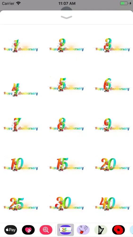 Ảnh chụp màn hình của My Happy Anniversary Stickers