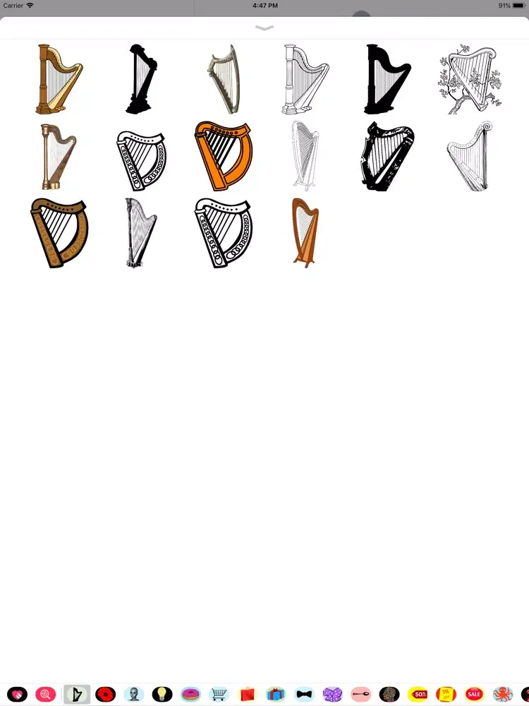 Heavenly Harp Stickers iPad  स्क्रीनशॉट