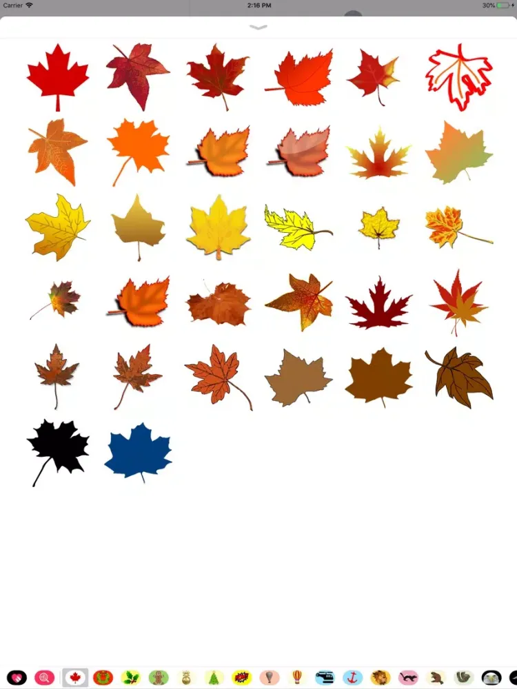 Maple Leaf Stickers iPad 应用截图