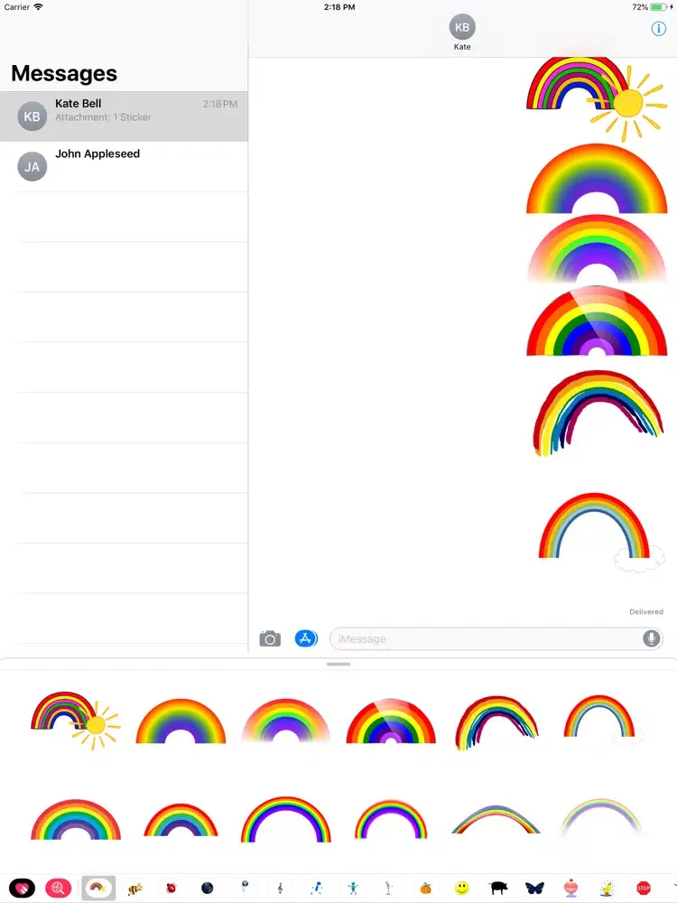 Tangkapan layar My Rainbow Sticker Pack iPad 